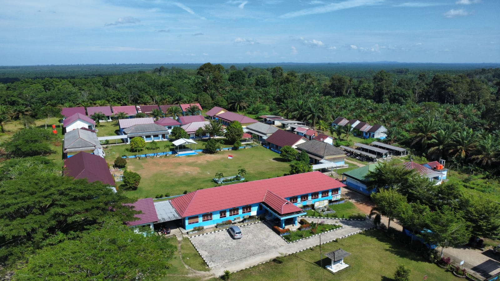 Potret SMAN 1 Simpang Rimba dari Udara